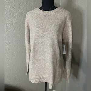 NWT Pink Clover Leslie Long Sleeve‎ Pullover in Beige